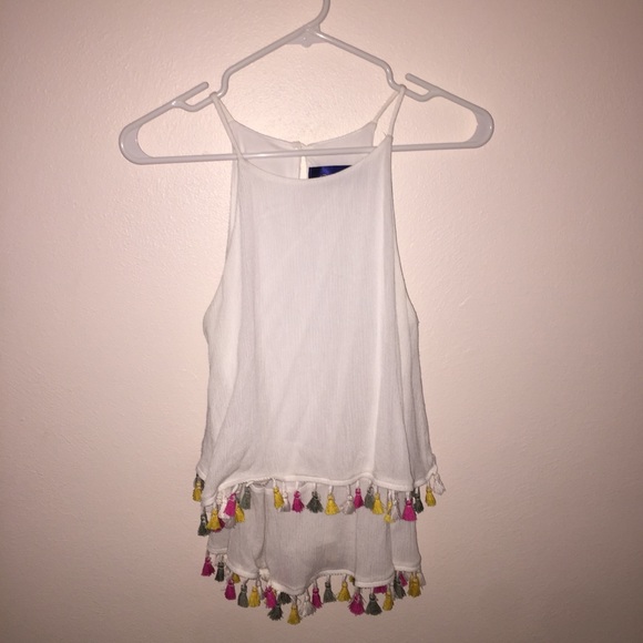 Blue Rain Tops - Blue Rain Layered Tassel Top